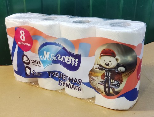 Бумага туалетная двухслойная Мягкоff № 8