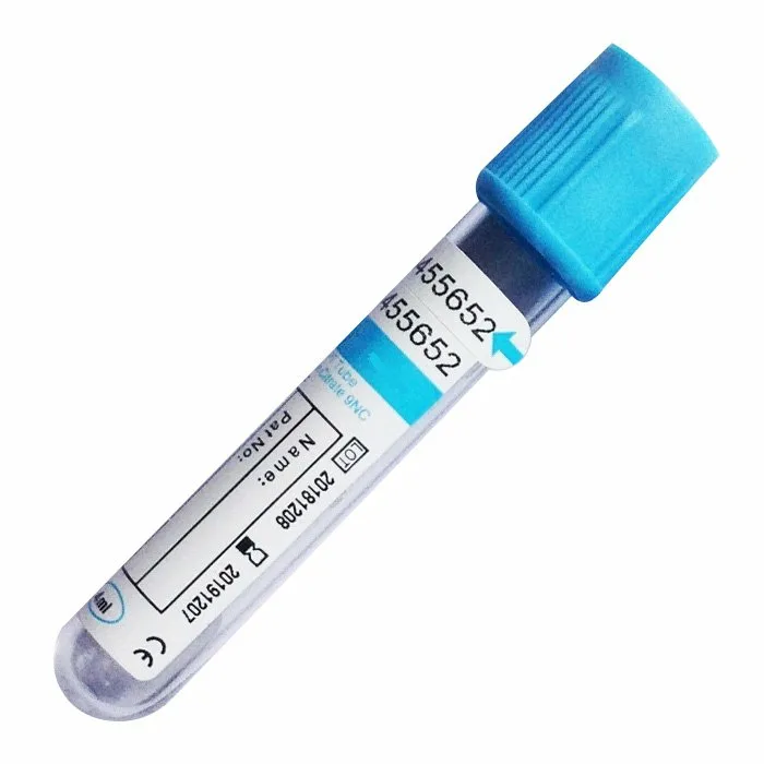 Пробирка с цитратом натрия 3.8% 2 мл.(13*75 мм) стекло голубая