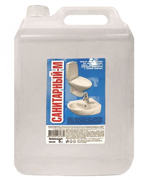 Чистящее средство для сантехники с соляной кислотой САНИТАРНЫЙ-М 5 л.