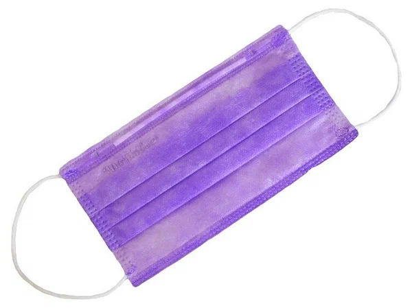 Маска на резинке трехслойная фиолетовая № 100