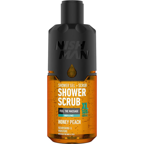 Гель для душа shower gel+scrub honey peach 480мл NISHMAN