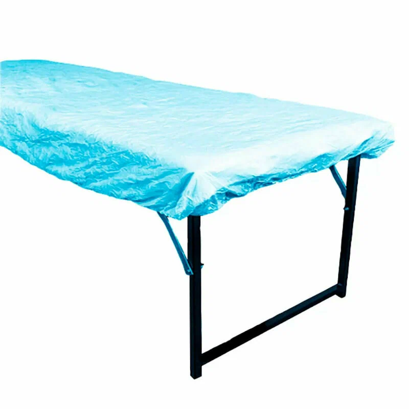 Чехол(простыня)на кушетку 210х90 голубой на резинке ламинированный №5