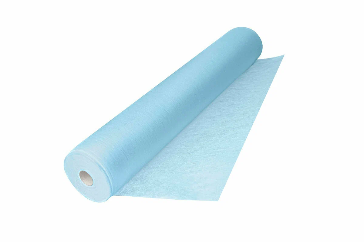 Простыня однораз. шир.90см.х200см. в рулоне №100 голубые